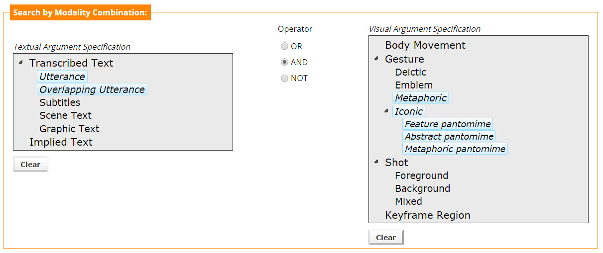 Modality Combination Search